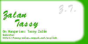 zalan tassy business card