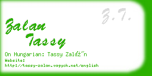 zalan tassy business card